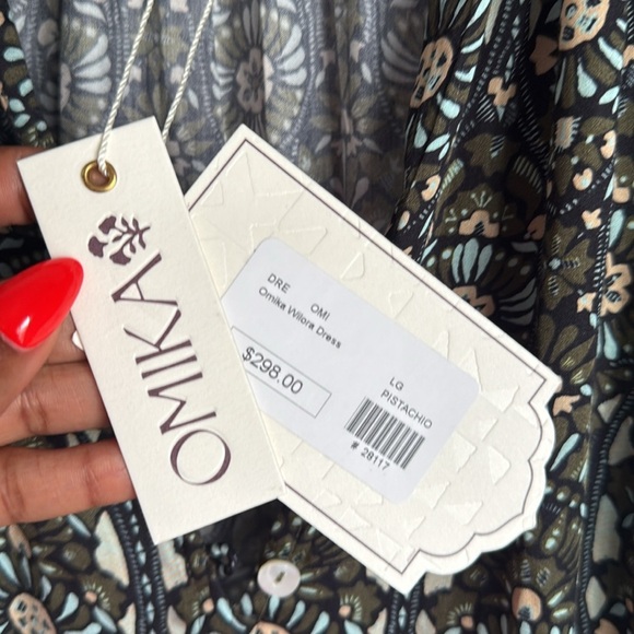 TUCKERNUCK OMIKA Wilora Double Ruffle Sleeve Mini Dress, Malia Pistachio Large - Picture 5 of 16